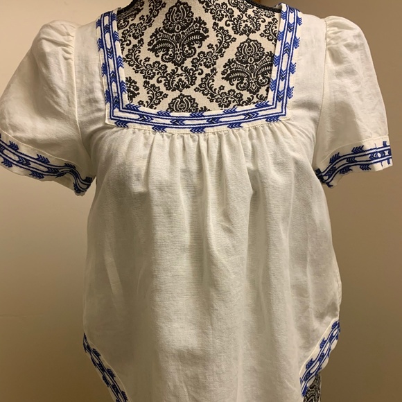 Madewell Tops - Madewell Linen/Cotton Embroidered Top NWOT